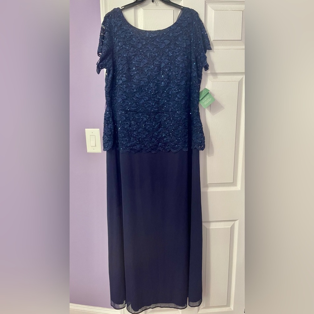 Beautiful navy dress with beautiful back